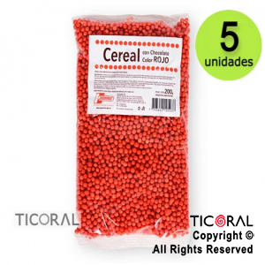 CEREAL CHOCOLATE COLOR ROJO  X 5 paquetes X200GR ARGENFRUT